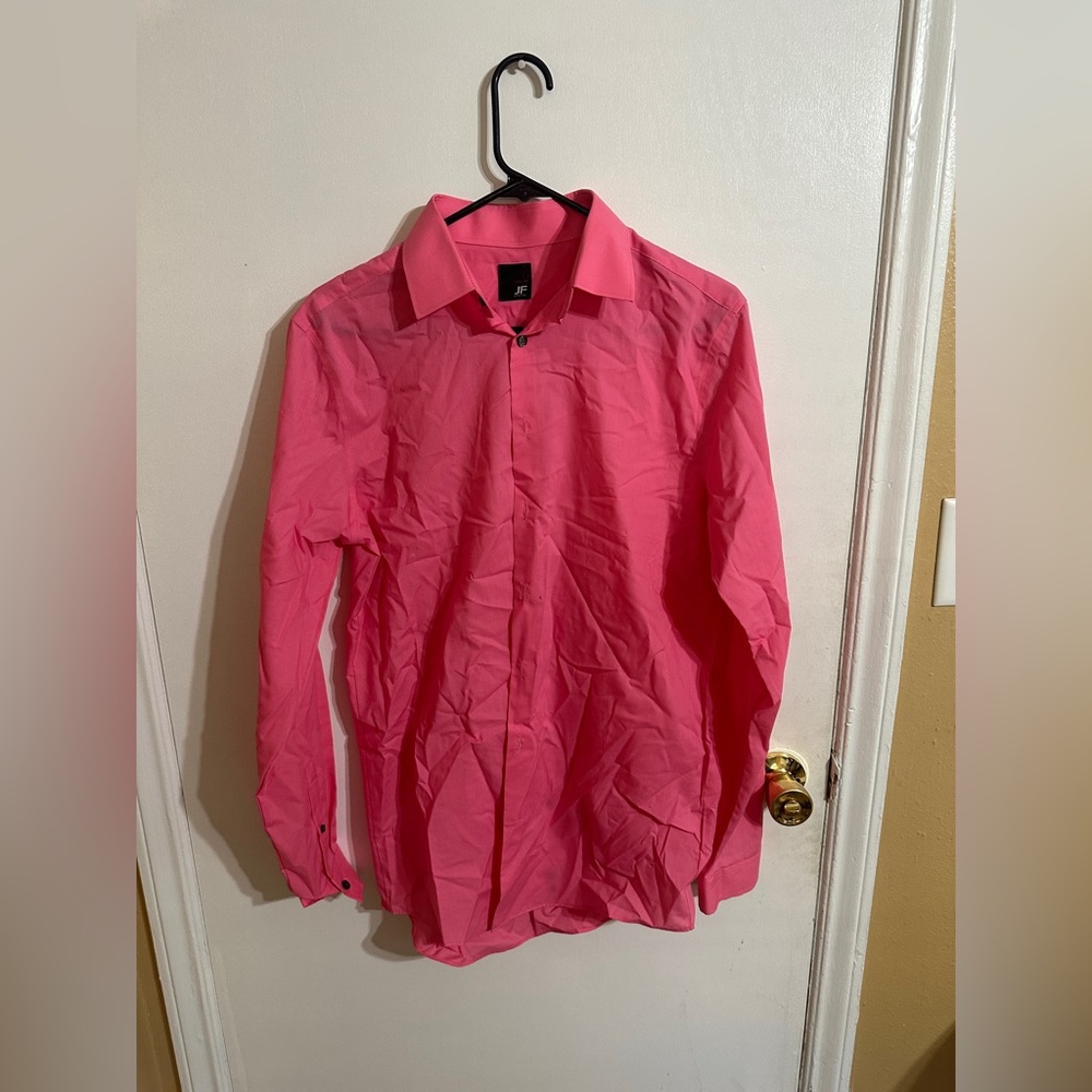 Pink Long Sleeve Dress Shirt Size M 15-15 1/2 34-35